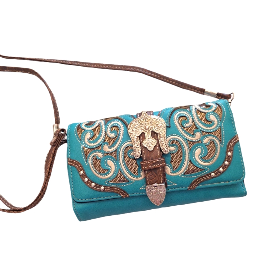 Texas Leather Manufacturing Clutch Crossbody Purse